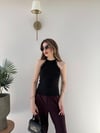 Halter Yaka Dantel Detay Modal Bluz Siyah 2251