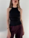 Halter Yaka Dantel Detay Modal Bluz Siyah 2251