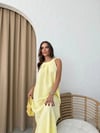 HALTER YAKA UZUN KETEN ELBİSE SARI