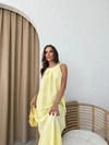 HALTER YAKA UZUN KETEN ELBİSE SARI