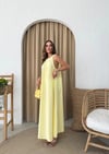 HALTER YAKA UZUN KETEN ELBİSE SARI