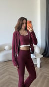 Hırka Atlet ve Pantolonlu 3lü Takım Bordo 2415