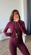 Hırka Atlet ve Pantolonlu 3lü Takım Bordo 2415