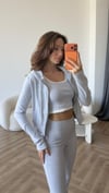 Hırka Atlet ve Pantolonlu 3lü Takım Gri 2415
