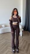 Hırka Atlet ve Pantolonlu 3lü Takım Kahve 2415