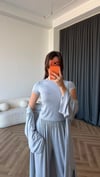 Hırka Crop ve Pantolonlu 3lü Takım Gri 2397