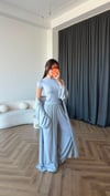 Hırka Crop ve Pantolonlu 3lü Takım Gri 2397
