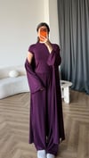 Hırka Crop ve Pantolonlu 3lü Takım Mor 2397