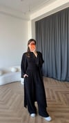 Hırka Crop ve Pantolonlu 3lü Takım Siyah 2397