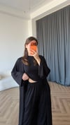 Hırka Crop ve Pantolonlu 3lü Takım Siyah 2397