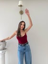 İp Askılı Bodysuit Bordo 2061