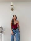 İp Askılı Bodysuit Bordo 2061