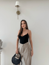 İp Askılı Bodysuit Siyah 2061