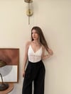 İp Askılı Dantel Detay Bodysuit Beyaz 2136