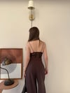 İp Askılı Dantel Detay Bodysuit Kahve 2136