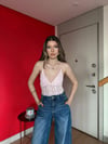 İp Askılı Dantel Detay Bodysuit Pembe 2136