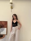 İp Askılı Dantel Detay Bodysuit Siyah 2136