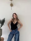 İp Askılı Degaje Yaka Dantel Detay Sandy Bluz Siyah 2199