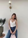 İp Askılı Degaje Yaka Dantel Detay Sandy Bluz Beyaz 2199
