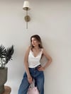 İp Askılı Degaje Yaka Dantel Detay Sandy Bluz Beyaz 2199