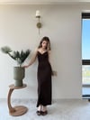 İp Askılı Kalem Elbise Acı Kahve 2216