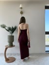 İp Askılı Kalem Elbise Bordo 2216