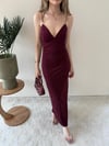İp Askılı Kalem Elbise Bordo 2216
