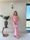 İp Askılı Kalem Elbise Pembe 2216