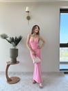 İp Askılı Kalem Elbise Pembe 2216
