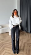 İspanyol Kol Detay Bel Drape Modal Bluz Beyaz 2437