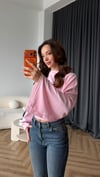 İspanyol Kol Detay Bel Drape Modal Bluz Pembe 2437