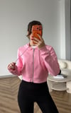 Kapişonlu 3 İplik Şardonlu Hırka Pembe 2505