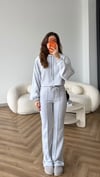 Kapişonlu Sweat ve Eşofmanlı 3 İplik Takım Gri 2513