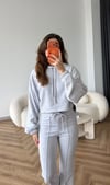 Kapişonlu Sweat ve Eşofmanlı 3 İplik Takım Gri 2513