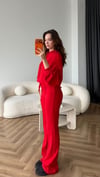 Kapişonlu Sweat ve Eşofmanlı 3 İplik Takım Kırmızı 2513