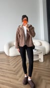 Kapişonlu Teddy Mont Kahve 2514