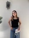 Kare Yaka Burgu Detay Atlet Siyah 2359