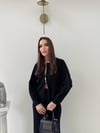 KAYIK YAKA ÇİFT FERMUARLI HIRKA VE PANTOLONLU TRİKO İKİLİ TAKIM SİYAH