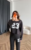 Kayık Yaka Detay Sweat ve Pantolonlu İkili Takım Kahve 2469