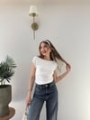 Kayık Yaka Sırt Dekolte Detay Bluz Beyaz 2267