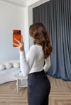 Kayık Yaka Transparan Modal Bluz Beyaz 2487