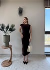 Kayık Yaka Uzun Modal Elbise Acı Kahve 2369