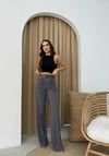 KEMERLİ PALAZZO CREP KUMAŞ PANTOLON GRİ