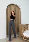 KEMERLİ PALAZZO CREP KUMAŞ PANTOLON GRİ