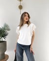 Kol Dantel Detay Modal Tişört Beyaz 2253