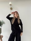 Kol Dantel Detay Oversize Modal Tişört Siyah 2153