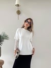 Kol Dantel Detay Oversize Modal Tişört Beyaz 2153