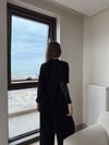 Kol Dantel Detay Oversize Modal Tişört Siyah 2153