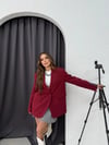 KOL DETAY BLAZER CEKET BORDO