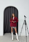 KOL DETAY BLAZER CEKET BORDO